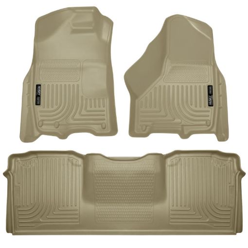 Picture of Husky Liners 10 - 12 Dodge Ram 25003500 Mega Cab WeatherBeater Combo Tan Floor Liners