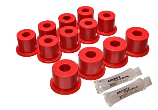Picture of Energy Suspension 80 - 86 Nissan 720 Hardbody Pickup 2WD Red Rear Leaf Spring Bushing Set