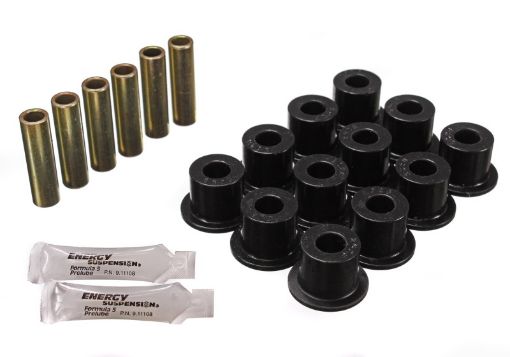 Picture of Energy Suspension 72 - 81 Scout II Black Front Rear Leaf Spring Bushing Set