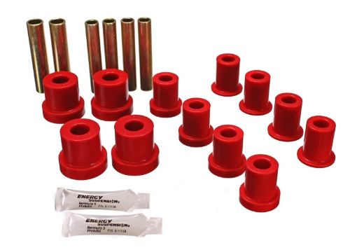 Picture of Energy Suspension 73 - 87 GM Denali XLSUburbanYukon XL 4WD Red Front Leaf Spring Bushing Set