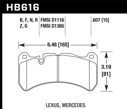 Picture of Hawk 08 - 11 Lexus IS - F 05 - 06 M Benz CLK55 AMG 07 - 08 CLK63 AMG DTC - 60 Race Front Brake Pads