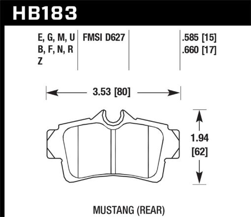 Picture of Hawk 01 Ford Mustang Bullit 94 - 99 01 03 - 04 Mustang Cobra Blue 9012 Race Rear Brake Pads