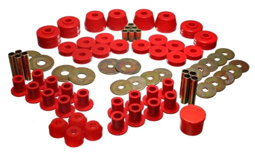 Picture of Energy Suspension 85 - 92 VW GolfGTIJetta 72 - 93 Dodge Ramcharger Red Hyper - flex Master Bushing Set