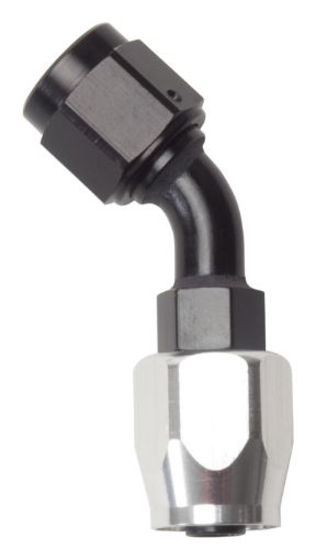 Picture of Russell Performance - 6 AN BlackSilver 45 Degree Full Flow Hose End