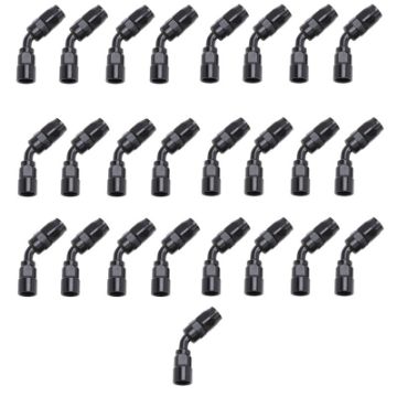 Picture of Russell Performance - 10 AN Black 45 Degree Full Flow Hose End