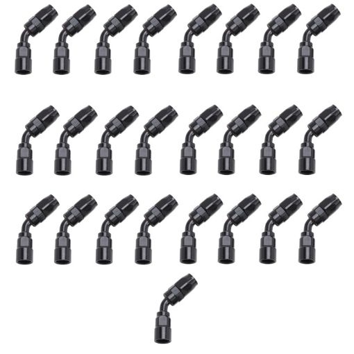 Picture of Russell Performance - 10 AN Black 45 Degree Full Flow Hose End