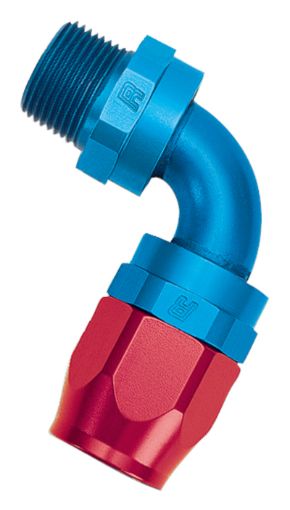 Picture of Russell Performance - 12 AN RedBlue 90 Deg Full Flow Swivel Pipe Thread Hose End (With 12in NPT)