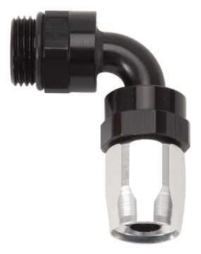 Picture of Russell Performance Hose End 6 to 6 Radius Inlet Port 90 Deg BlkClr
