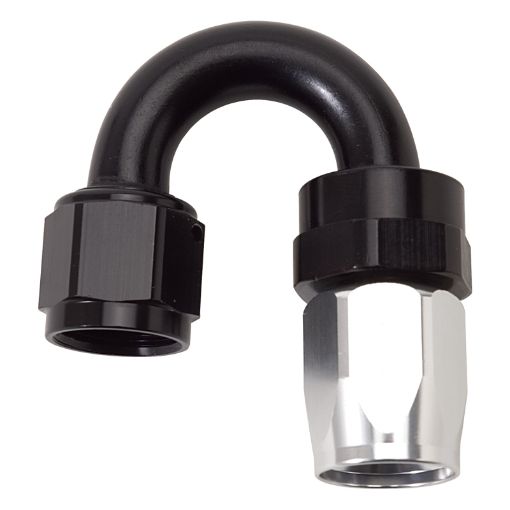 Picture of Russell Performance - 6 AN BlackSilver 180 Degree Tight Radius Full Flow Swivel Hose End