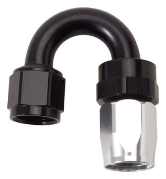 Picture of Russell Performance - 10 AN BlackSilver 180 Degree Tight Radius Full Flow Swivel Hose End