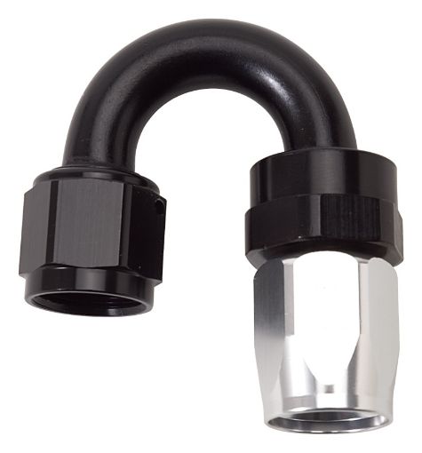 Picture of Russell Performance - 12 AN BlackSilver 180 Degree Tight Radius Full Flow Swivel Hose End