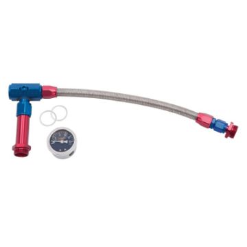Picture of Russell Performance - 6 AN to 38in Female NPT ProFlex Holley 4150 Dual Inlet Carb Kit (RedBlue)