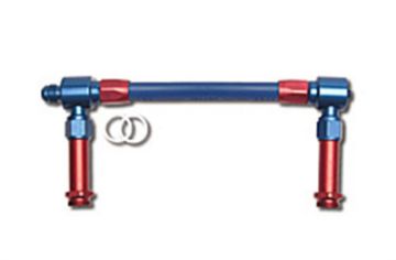 Picture of Russell Performance - 8 AN to - 8 AN Twist - Lok Holley 4150 Dual Inlet Carb Kit (RedBlue)