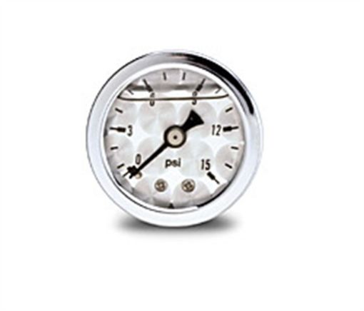 Picture of Russell Performance 15 psi fuel pressure gauge machine face (Liquid - filled)