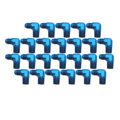 Picture of Russell Performance - 6 AN to 38in NPT 90 Degree Flare to Pipe Adapter (Blue) (25 pcs.)
