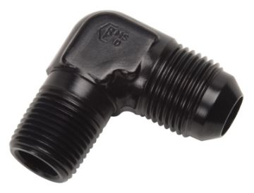 Picture of Russell Performance - 8 AN to 38in NPT 90 Degree Flare to Pipe Adapter (Black)