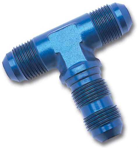 Picture of Russell Performance - 8 AN Flare Bulkhead Tee Fitting (Blue)