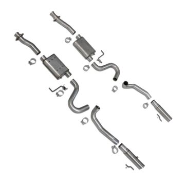 Picture of BBK 86 - 04 Mustang Cat Back Kit Varitune Mufflers Stainless Steel Tips