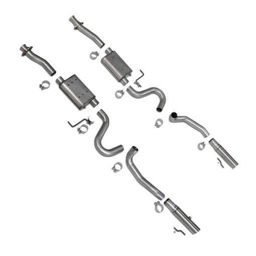 Picture of BBK 86 - 04 Mustang Cat Back Kit Varitune Mufflers Stainless Steel Tips