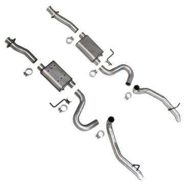 Picture of BBK 87 - 93 Mustang GT Cat Back Kit Varitune Mufflers - Aluminized turn downs