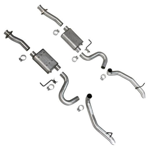 Picture of BBK 87 - 93 Mustang GT Cat Back Kit Varitune Mufflers - Aluminized turn downs