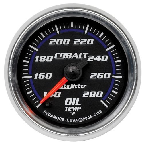 Picture of Autometer Cobalt 52mm 140 - 280 Deg F Full Sweep Electronic Oil Temp Gauge