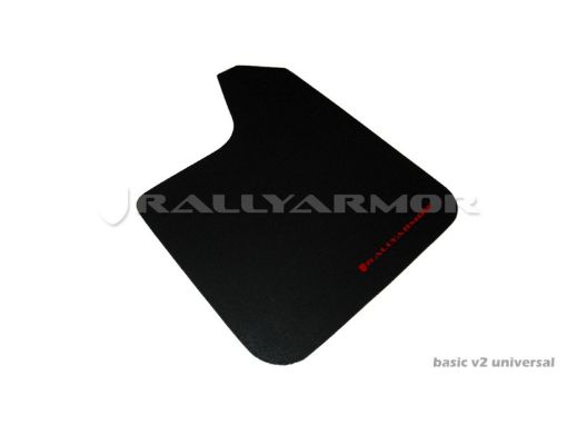 Picture of Rally Armor Universal Fit (No Hardware) Basic Black Mud Flap w Red Logo