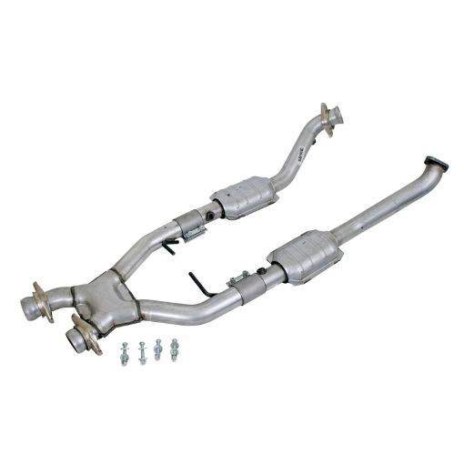 Picture of BBK 96 - 98 Mustang 4.6 Cobra High Flow X Pipe With Catalytic Converters - 2 - 12