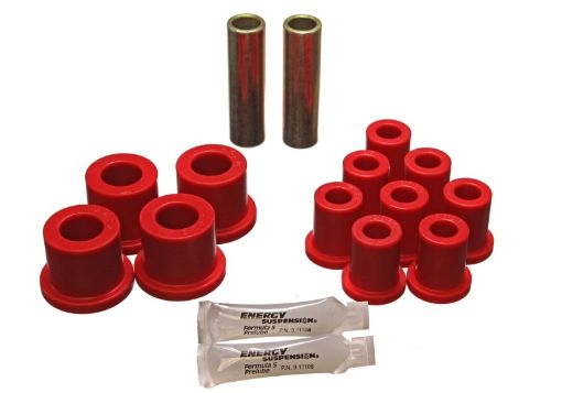 Picture of Energy Suspension 70 - 72 Dodge Charger (w 1 - 12in Main Eye) Red Rear Leaf Spring Bushing Set