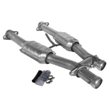 Picture of BBK 79 - 93 Mustang 5.0 Short Mid H Pipe With Catalytic Converters 2 - 12 For BBK Long Tube Headers