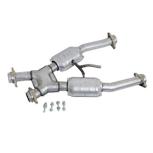 Picture of BBK 94 - 95 Mustang 5.0 Short Mid X Pipe With Catalytic Converters 2 - 12 For BBK Long Tube Headers