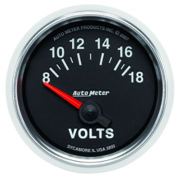 Picture of Autometer GS 52mm 8 - 18 Volts Short Sweep Electronic Voltmeter Gauge
