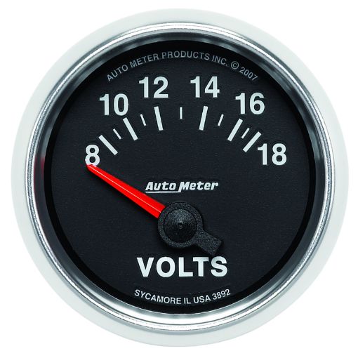 Picture of Autometer GS 52mm 8 - 18 Volts Short Sweep Electronic Voltmeter Gauge