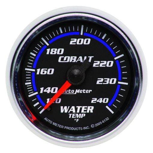 Picture of Autometer Cobalt 52mm 120 - 240 Deg F Mechanical Water Temperature Gauge