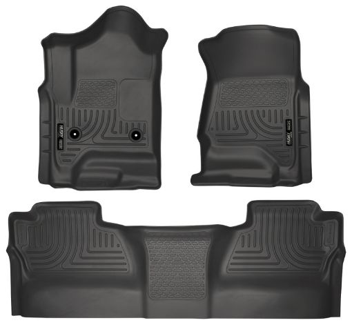 Picture of Husky Liners 14 Chevrolet SilveradoGMC Sierra WeatherBeater Black Front 2nd Seat Floor Liners