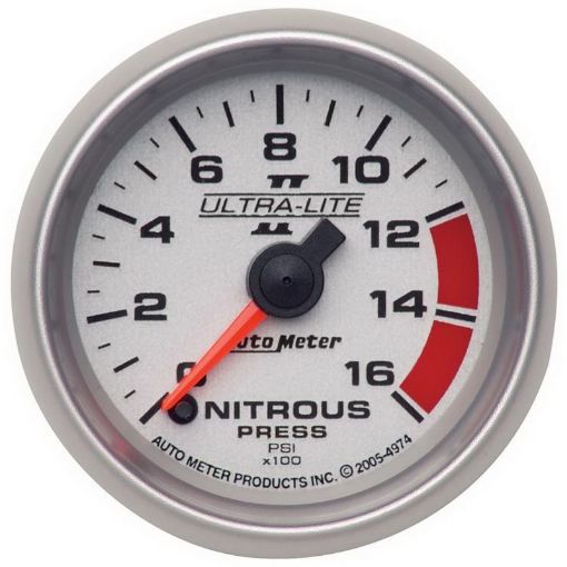 Picture of Autometer Ultra - Lite II 2 116in FSE 0 - 1600 PSI Nitrous Pressure Gauge