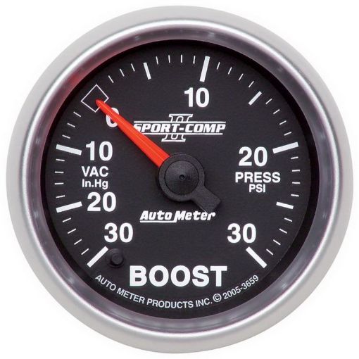 Picture of Autometer Sport - Comp II 52mm Full Sweep Electronic 30 In Hg - Vac30 PSI VacuumBoost Gauge