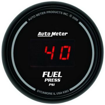 Picture of Autometer Z Series 52mm Black Digital 5 - 100 PSI Fuel Pressure Gauge