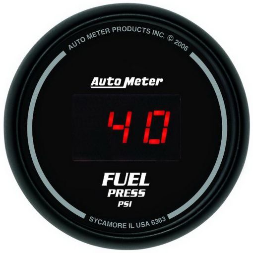 Picture of Autometer Z Series 52mm Black Digital 5 - 100 PSI Fuel Pressure Gauge