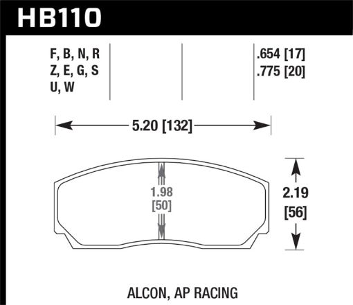 Picture of Hawk AP CP3307 CP5040 - 5S4 CP5200 (SC250) Caliper HT - 10 Race Brake Pads