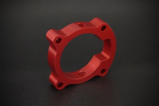 Picture of Torque Solution Throttle Body Spacer (Red) Hyundai Genesis Coupe 2.0T 10 - 12