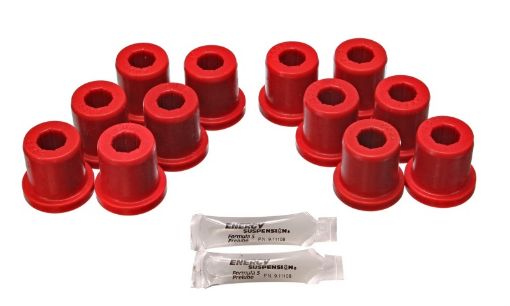 Picture of Energy Suspension 81 - 89 Toyota FJ40FJ60 Landcruiser 24WD Red Front Leaf Spring Bushing (Set of 12)