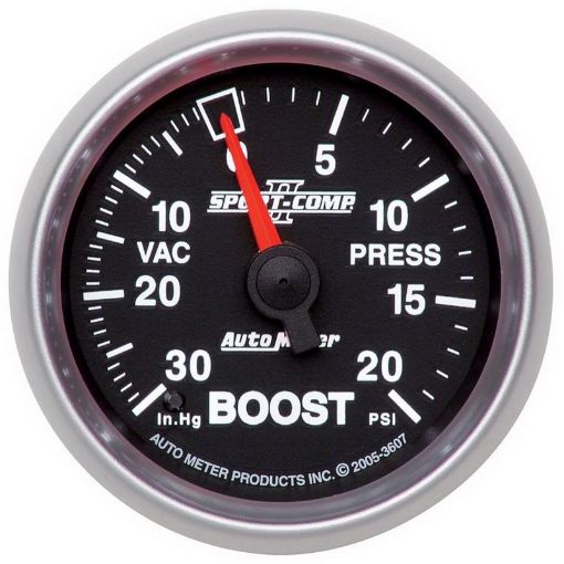 Picture of Autometer Sport - Comp II 52mm 30 In Hg20 psi Mechanical VacuumBoost Gauge