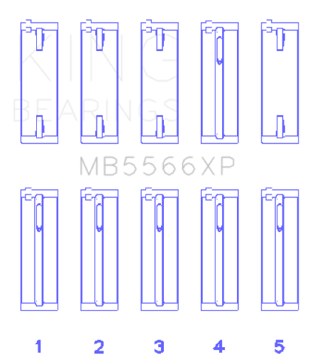 Picture of King Audi A4 1.8L AEB (Size .25 Oversized) Performance Main Bearing Set