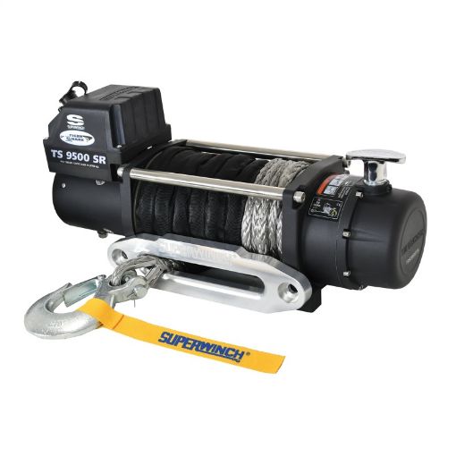Picture of Superwinch 9500 LBS 12V DC 38in x 80ft Synthetic Rope Tiger Shark 9500 Winch