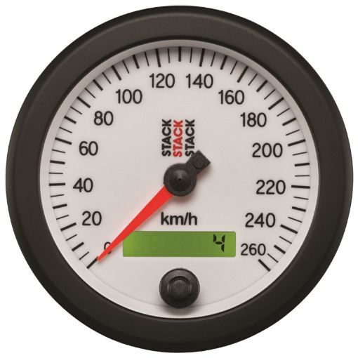 Picture of Autometer Stack Instruments 88MM 0 - 260 KMH Programmable Speedometer - White