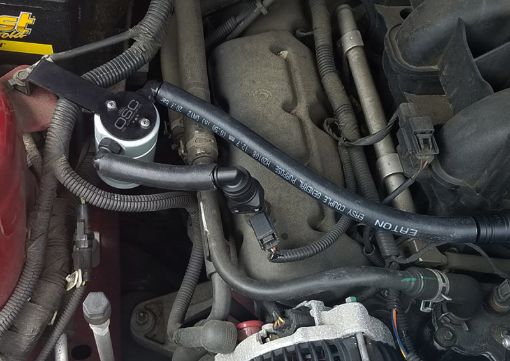 Picture of JL 05 - 10 Ford Mustang V6 Passenger Side Oil Separator 3.0 - Clear Anodized