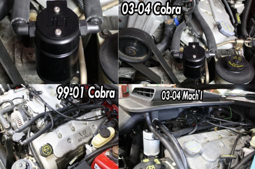 Picture of JL 99 - 04 Ford Mustang SVT Cobra Driver Side Oil Separator 3.0 - Black Anodized