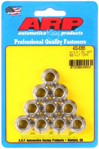 Picture of ARP M10 x 1.50 (M12 WR) SS 12pt Nut Kit (Set of 10)
