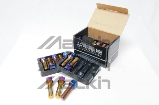 Picture of Wheel Mate Mevius Lug Bolt Set of 20 - Black 14x1.25 27mm Cone 60 DEG TAP